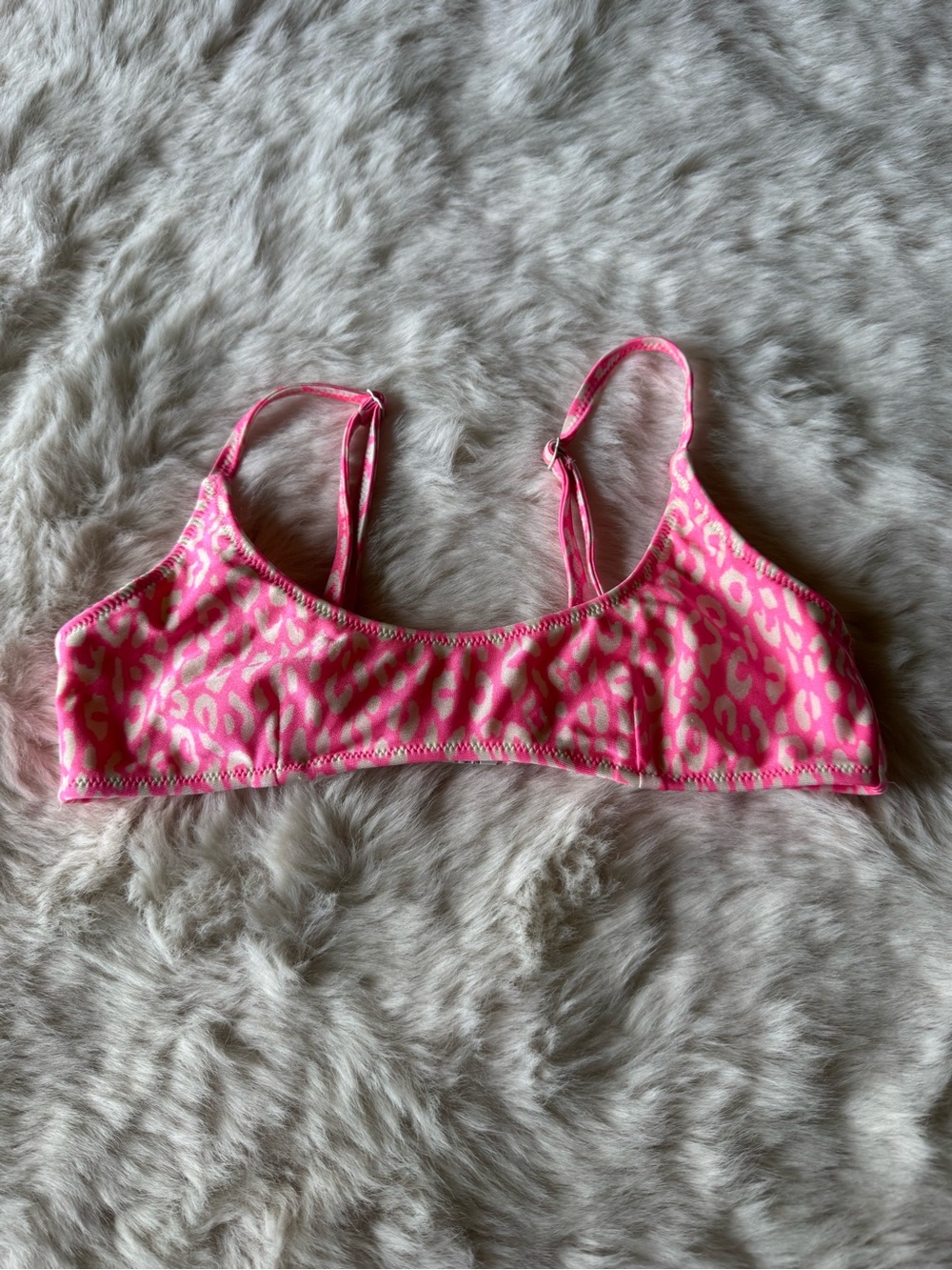 triangl swimwear Pink Leopard Print Bikini Top